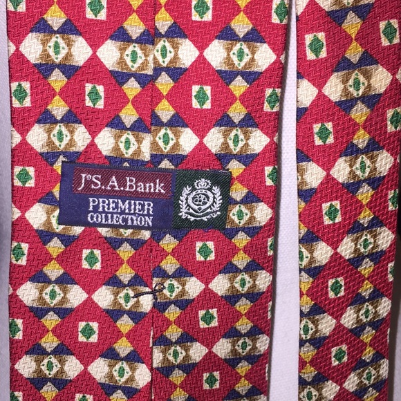 Red and Navy Blue silk tie - Picture 6 of 6